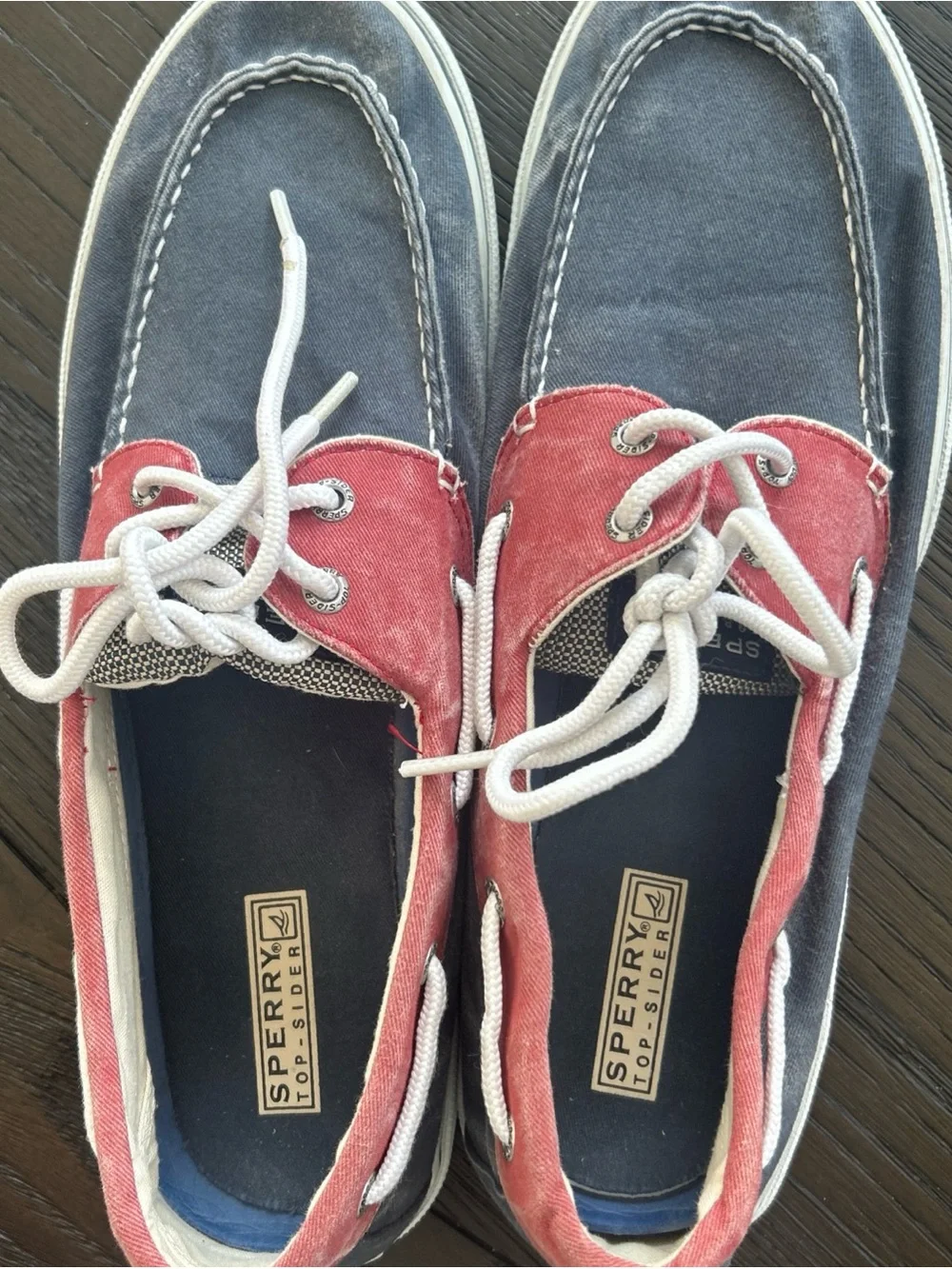 Men’s SPERRY Top-siders Boat Shoes Red/White/Blue Size 13M
